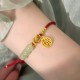 Jade Fu Character Charm Luck Red Rope Bracelet