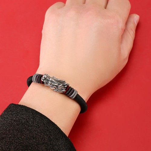 999 Sterling Silver Dragon Luck Braided Bracelet 999 Sterling Silver Dragon Luck Braided Bracelet