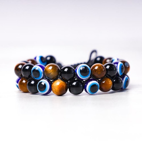Evil Eye Hematite Tiger Eye Protection Bracelet