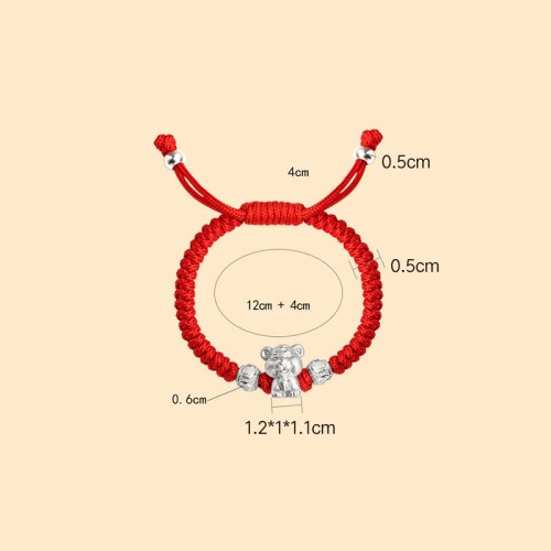 999 Sterling Silver Chinese Zodiac Kids Bracelet