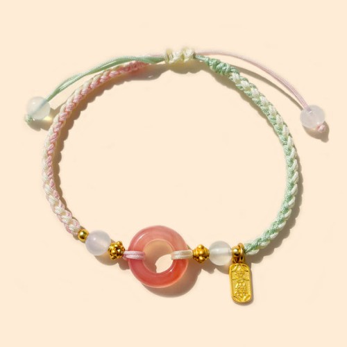 Peace Agate Peace Buckle Braided Bracelet Peace Agate Peace Buckle Braided Bracelet