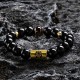 Black Onyx Tiger Eye Lion Protection Bracelet