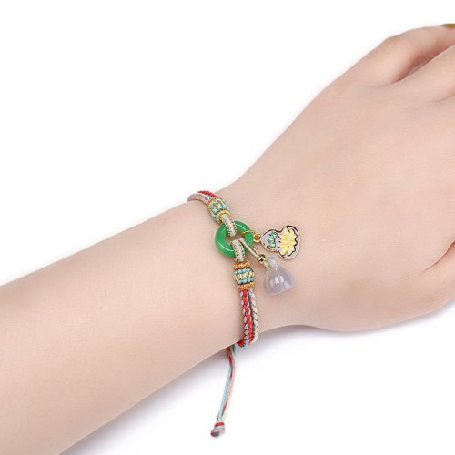 Colorful Rope Chalcedony Peace Harmony Bracelet