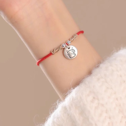 Handmade 999 Silver Year of the Dragon Luck Bracelet