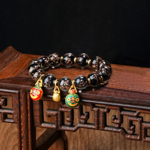 Gold Swallowing Beast Fluorescent Liuli Glass Success Bracelet Gold Swallowing Beast Fluorescent Liuli Glass Success Bracelet