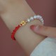 14K Gold Plated Pearl Luck Red String Bracelet 14K Gold Plated Pearl Luck Red String Bracelet