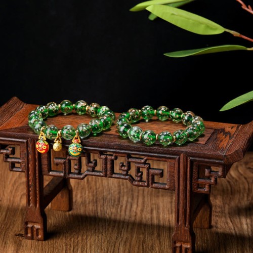 Gold Swallowing Beast Fluorescent Liuli Glass Success Bracelet Gold Swallowing Beast Fluorescent Liuli Glass Success Bracelet