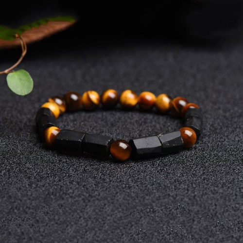 Black Tourmaline Tiger Eye Positive Bracelet
