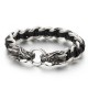 Dragon Leather Titanium Steel Luck Braided Bracelet Dragon Leather Titanium Steel Luck Braided Bracelet