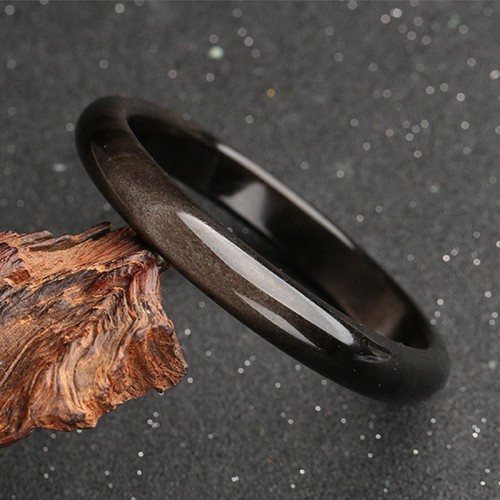 Gold & Silver Sheen Obsidian Protection Bangle Gold & Silver Sheen Obsidian Protection Bangle