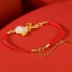 925 Silver Year of the Rabbit Hetian White Jade Luck Bracelet 925 Silver Year of the Rabbit Hetian White Jade Luck Bracelet