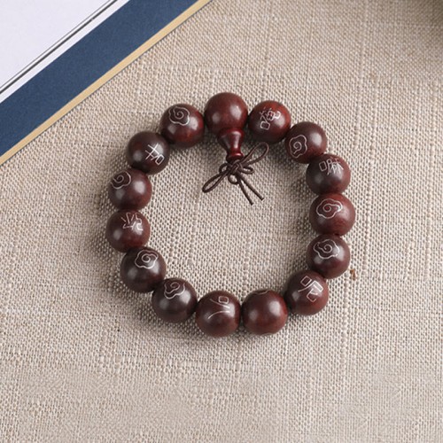 Red Sandalwood Om Mani Padme Hum Protection Bracelet Red Sandalwood Om Mani Padme Hum Protection Bracelet