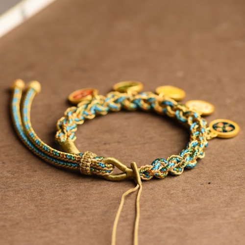 Tibetan Five God of Wealth Luck Braid Bracelet