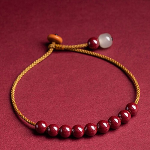 Natural Cinnabar Beaded Blessing Bracelet Natural Cinnabar Beaded Blessing Bracelet