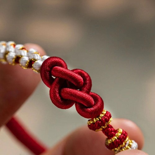Handmade True Love Knot Peach Blossom Bracelet Handmade True Love Knot Peach Blossom Bracelet