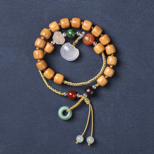 Chalcedony Peace Buckle Soothing Double Wrap Bracelet