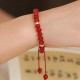 Natural Red Agate Endless Knot Confidence Bracelet