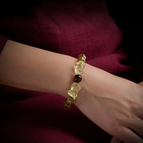 Citrine PiXiu Tiger Eye Prosperity Protection Bracelet Citrine PiXiu Tiger Eye Prosperity Protection Bracelet
