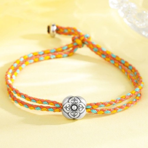 999 Sterling Silver Persimmon Luck Braided Bracelet 999 Sterling Silver Persimmon Luck Braided Bracelet