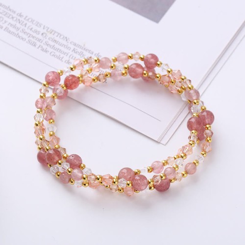 Tourmaline Strawberry Quartz Peace Wisdom Bracelet Tourmaline Strawberry Quartz Peace Wisdom Bracelet