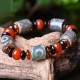 Tibetan Three-Eyed Dzi Bead Agate Protection Bracelet Tibetan Three-Eyed Dzi Bead Agate Protection Bracelet