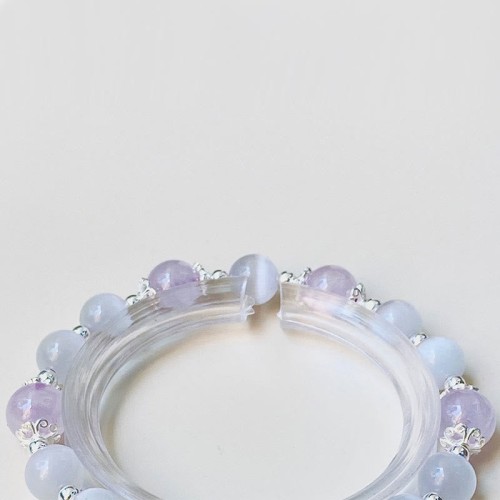 925 Sterling Silver Amethyst Cat's Eye Spiritual Star Bracelet 925 Sterling Silver Amethyst Cat's Eye Spiritual Star Bracelet