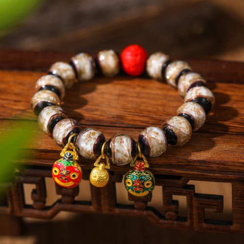 Swallowing Beast Cinnabar Bead Bracelet