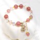 Strawberry Quartz Crystal Money Bag Bracelet