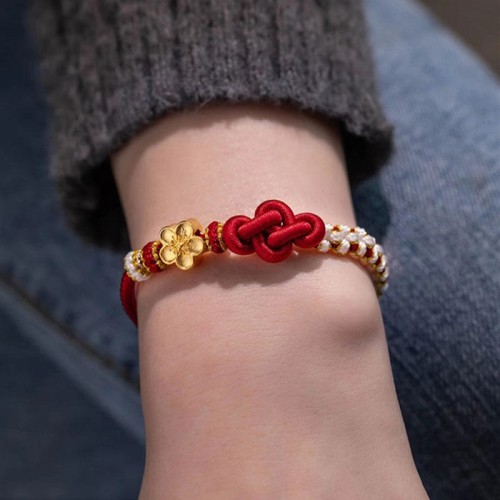 Handmade True Love Knot Peach Blossom Bracelet Handmade True Love Knot Peach Blossom Bracelet