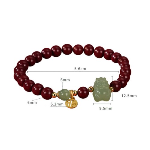 Dragon Year Cinnabar Hetian Jade Ruyi Bracelet Dragon Year Cinnabar Hetian Jade Ruyi Bracelet