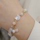 Strawberry Quartz Morganite Cat Love Bracelet
