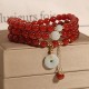 Red Agate Jade Peace Buckle Triple Wrap Bracelet Red Agate Jade Peace Buckle Triple Wrap Bracelet