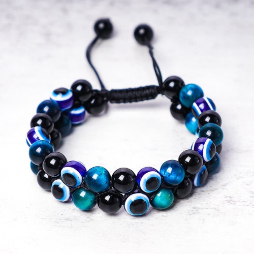 Evil Eye Hematite Tiger Eye Protection Bracelet
