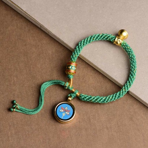 Tibetan Five Gods of Wealth Prayer Wheel Bracelet