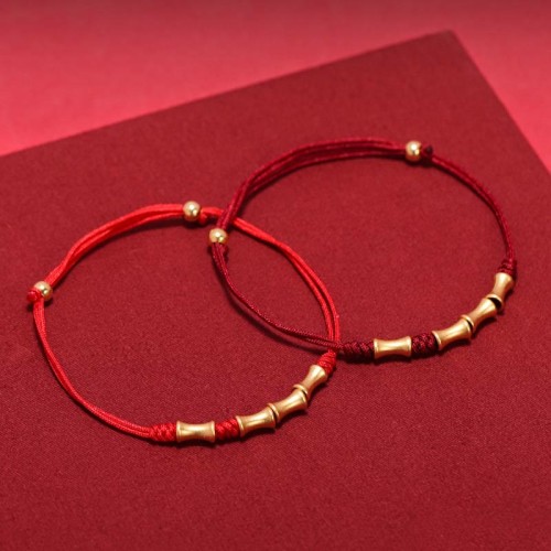 925 Silver Bamboo Design Protection Luck Braided Bracelet 925 Silver Bamboo Design Protection Luck Braided Bracelet