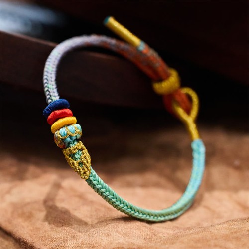 Colorful Rope Eight-Thread Peace Knot Bracelet