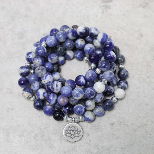 Blue Aventurine Lotus Peace Necklace Bracelet