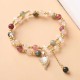 Multicolored Rutilated Quartz Fox Protection Bracelet Multicolored Rutilated Quartz Fox Protection Bracelet