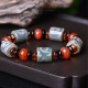 Tibetan Three-Eyed Dzi Bead Agate Protection Bracelet Tibetan Three-Eyed Dzi Bead Agate Protection Bracelet