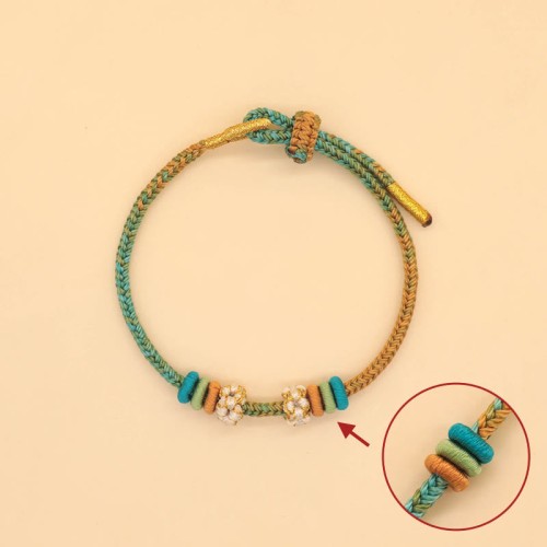 Peach Blossom Knot Luck Braided Bracelet