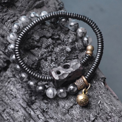 Black Rutilated Quartz Ebony Wisdom Bracelet Black Rutilated Quartz Ebony Wisdom Bracelet