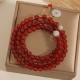 Red Agate Jade Peace Buckle Triple Wrap Bracelet Red Agate Jade Peace Buckle Triple Wrap Bracelet