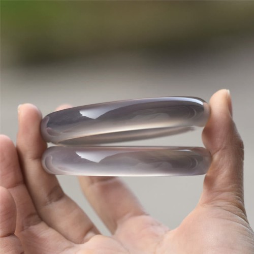 Natural Gray Chalcedony Harmony Bangle Natural Gray Chalcedony Harmony Bangle