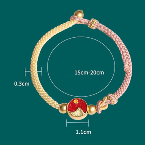 Mountain & Sea Engraved Luck Couple Bracelet