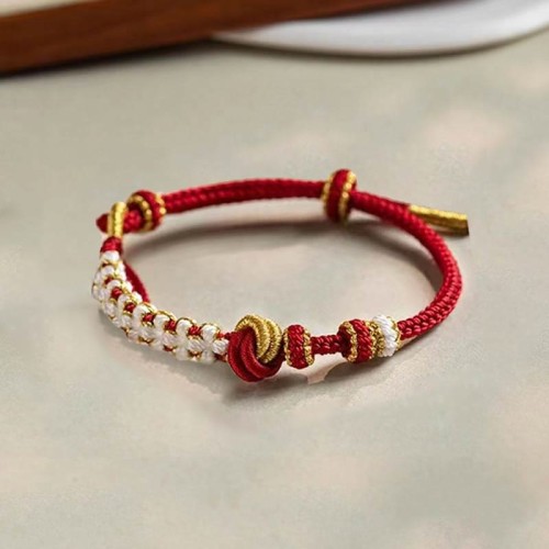 Handmade True Love Knot Peach Blossom Bracelet Handmade True Love Knot Peach Blossom Bracelet