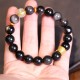 Silver Sheen Obsidian Om Mani Padme Hum Protection Bracelet