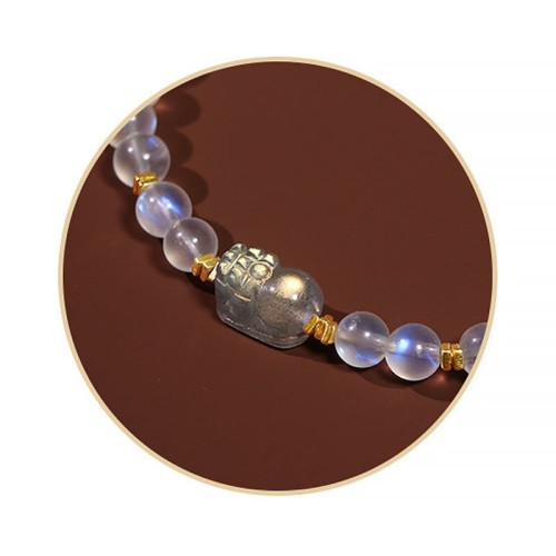925 Sterling Silver Gold Plated Moonstone PiXiu Bracelet 925 Sterling Silver Gold Plated Moonstone PiXiu Bracelet