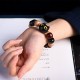Ebony Wood Cat Engraved Protection Bracelet