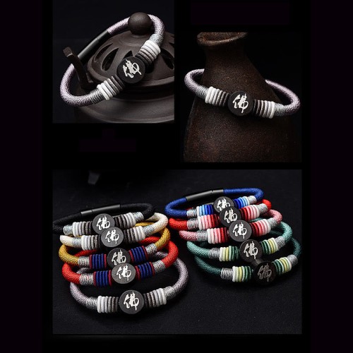 Buddha Ebony Handcrafted Rope Bracelet