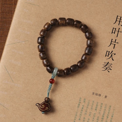 Agarwood Copper Coin Auspicious Cloud Calm Bracelet Agarwood Copper Coin Auspicious Cloud Calm Bracelet
